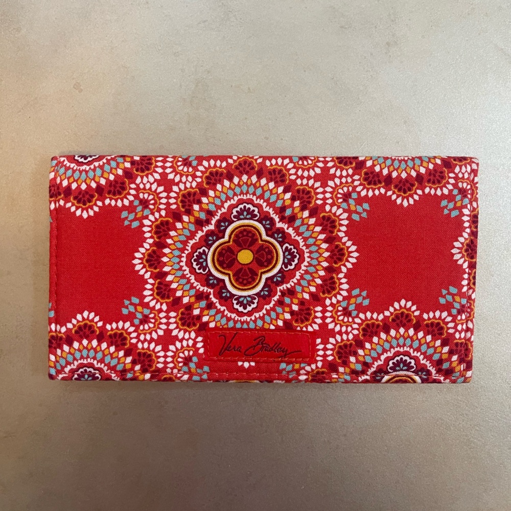 Vera Bradley Orange Floral Checkbook Cover
